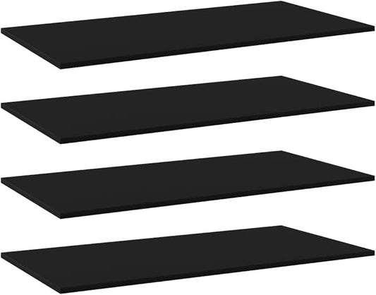 Set of 4 Wall Mounted Floating Shelves, 39.4 Inch Minimalist Engineered Wood Storage Shelf for Living Room, Bedroom and Home Office Display, Black