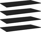 Set of 4 Wall Mounted Floating Shelves, 39.4 Inch Minimalist Engineered Wood Storage Shelf for Living Room, Bedroom and Home Office Display, Black