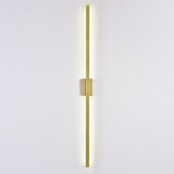 Black Linear Wall Sconce Minimalist Hardwired Indoor Wall Light Fixture for Hallway Living Room Bedroom Modern Decorative Lighting(Gold,100cm)