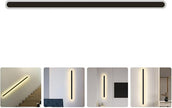 Minimalist Modern Wall Light Black Frame LED Bedroom Wall Lamp for Living Hallway Staircase Iron Material Nordic Style Decorative Indoor Fixture with Warm Light