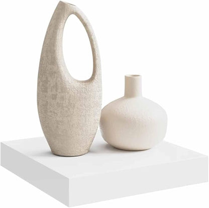 White Honeycomb Floating Wall Shelf, 9.1x9.3x1.5 Inches, Modern MDF and Metal Shelf with Matte Finish, 4-Piece Set for Displaying Books and Decor, Easy Installation, Space