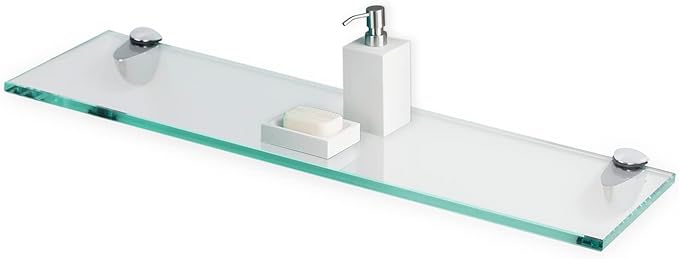 Fab Glass and Mirror Rectangle Floating Glass Shelf Kit, 8