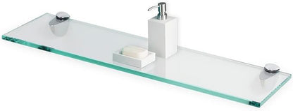 Fab Glass and Mirror Rectangle Glass Shelf, 10" X 24", Clear