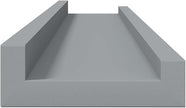 Grey MDF Medium Wall Mounting Frame Ledge Shelf Set of 2 for Photos Artwork Display, Modern Floating Shelves with Keyhole Slots, Easy Installation for Living Room Bedroom
