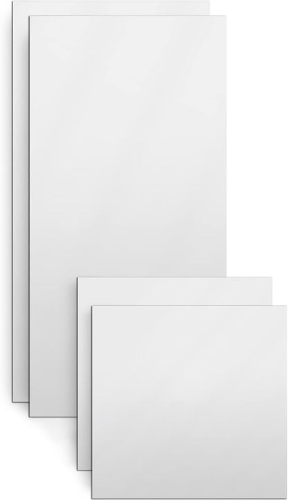 Americanflat Adhesive Mirror Tiles - Set of 4 - Frameless Rectangular and Square Mirrors for Wall or Home Decor - Peel and Stick Mirrors - Modern Glass Mirror for Bathroom, Bedroom, Living Room