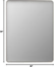 LOAAO 20X30 Inch Brushed Nickel Bathroom Mirror, Rounded Rectangle Silver Metal Frame Mirror, Brushed Nickel, Anti-Rust, Shatter Proof, Hangs Horizontally or Vertically