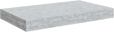 Concrete Gray Honeycomb MDF Wall Shelf Set of 4 with Metal Brackets for Modern Home Office Decor and Space Saving Storage
