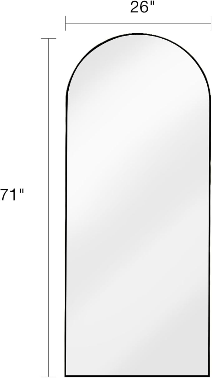 Arched Full Length Mirror, Floor Mirror with Stand, 71