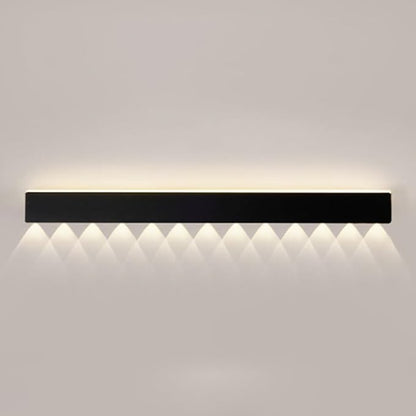 Black Long Strip Wall Light, Ultra-Thin Metal Wall Sconce, Modern LED Wall Lamp with Mini Spotlight, Up and Down Lighting Wall Lights, 3000K Warm Light Decorative Wall Lamp Fixture