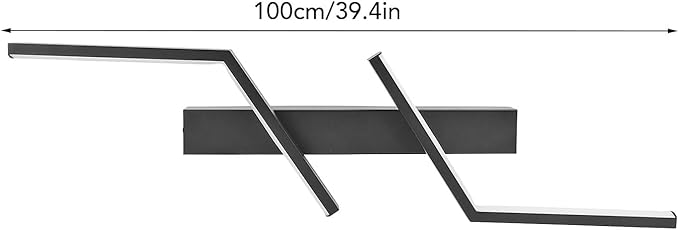 Modern LED Wall Lights, 3 Color Temperature Minimalist Wall Sconce Lighting, Wall Light Fixtures Sconce for Bathroom Bedroom Living Room Black (100cm)
