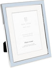 Isaac Jacobs 7x9 (Matted 5x7) Light Blue Enamel Picture Frame with Silver Metal Edge and Easel, Tabletop Display, Wall Décor, Photo Gallery, (7x9 (Matted 5x7), Light Blue with Silver)
