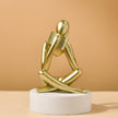 Style-B Gold, Creative Abstract Thinker Bookend for Home Aesthetic, Study, and Wine Cabinet – Stylish Shelf Decor Accent and Thoughtful Gift for Living Room, Bar, or Coffee Shop