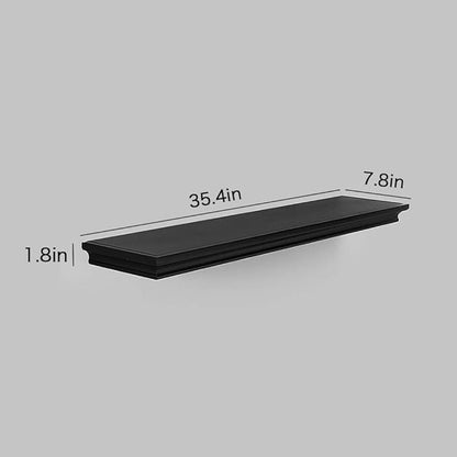AHDECOR Floating Shelves Wall Mounted, Deeper Wall Storage Shelf for Home Décor, Super Sturdy, Easy to Install, Black, 36" Wide, 7.75"