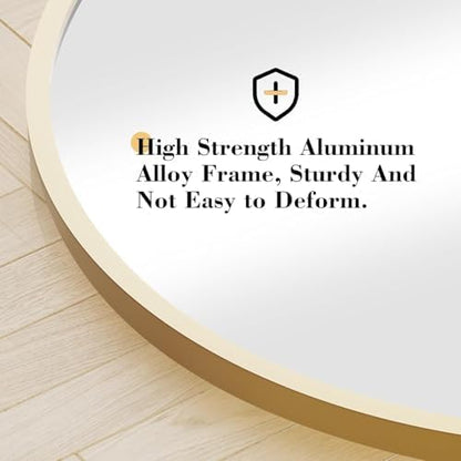 OLIXIS Arched Full Length Mirror for Bedroom, 65"x24" Full Body Mirror with Stand, Hanging or Leaning for Wall, Aluminum Alloy Thin Frame Floor Standing for Living Room, Long, Gold