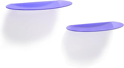 SetGame 2-Pack Acrylic Small Wall Shelves Wall Decor Wall Mounted, 12" Floating Wall Ledge Shelf, Acrylic Shelves for for Action Figures Display, Room Décor, Space Saving, Items Organizer,Purple