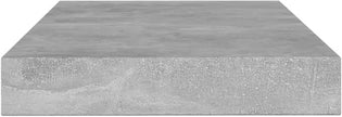 Set of 4 Large Floating Shelves, Concrete Grey Engineered Wood Wall Shelves for Living Room, Minimalist Rectangular Storage Shelf Display for Books and Decor
