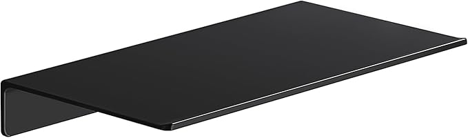 Danpoo Small Floating Shelf for Wall Storage, Mini Display Shelf for Collectibles, Metal Wall Shelf for Bathroom/Living Room/Kitchen/Bedroom(Black, 8")