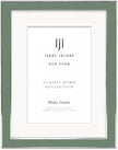 Isaac Jacobs 6x8 (Matted 4x6) Rosemary Green Enamel Picture Frame with Silver Metal Edge and Easel, Tabletop Display, Wall Décor, Photo Gallery, (6x8 (Matted 4x6), Rosemary Green with Silver)