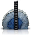 Nature's Decorations Agate Bookends - A Quality Blue Geode with Non-Skid Rubber Bumpers for Shelves, Office, Home Decor - Heavy Duty Cool Crystal Stone (2-3 LB)