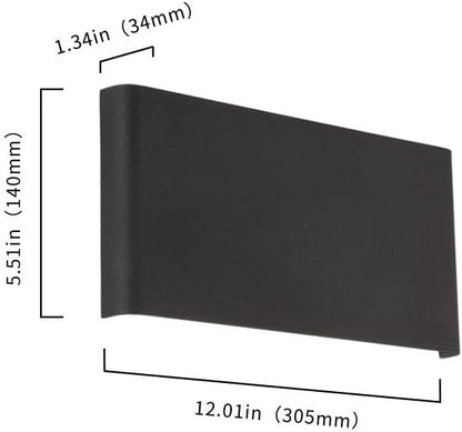 Joosenhouse Black Hallway LED Wall Lamps for Bedroom 10Watt, Modern Up and Down Stairwell Bedside Sconce Wall Decor Light Fixtures Indoor 12 Inches