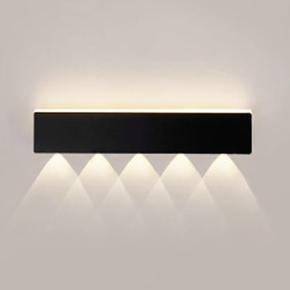 Black Long Strip Wall Light, Ultra-Thin Metal Wall Sconce, Modern LED Wall Lamp with Mini Spotlight, Up and Down Lighting Wall Lights, 3000K Warm Light Decorative Wall Lamp Fixture