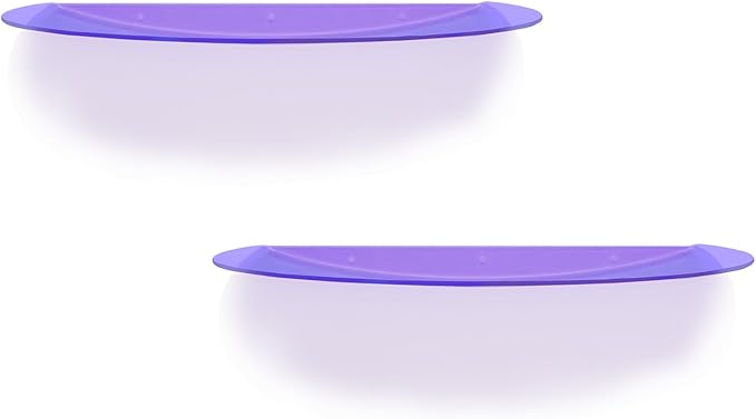 SetGame 2-Pack 24 Inch Acrylic Wall Shelves Wall Decor Wall Mounted, Floating Bookshelves Wall Ledge Shelf, Acrylic Shelves for for Action Figures Display, Room Décor, Space Saving, Items Organizer