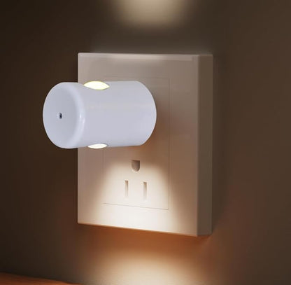 GEPLAD 4 Pack Motion Sensor LED Night Light, Plug-in Wall Automatic Dusk to Dawn Nightlights, 2700K Warm White 100LM, Energy Efficient for Hallway, Bathroom,Bedroom
