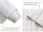Cohoo Home Brick Wallpaper Peel and Stick Contact Paper 197inL 18inW Faux 3D Brick Contact Paper for Wall White Gray Self Adhesive Removable Wallpaper Backsplash Bedroom Wall Sticky Waterproof Thick