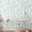 WENMER Green Leaf Wallpaper Floral Peel and Stick Wallpaper 17.7
