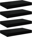 Black Honeycomb MDF Metal Small Wall Shelf Set of 4, Floating Wall Shelves for Home Decor and Space Saving Storage, Modern Display Shelves for Living Room Bedroom Office