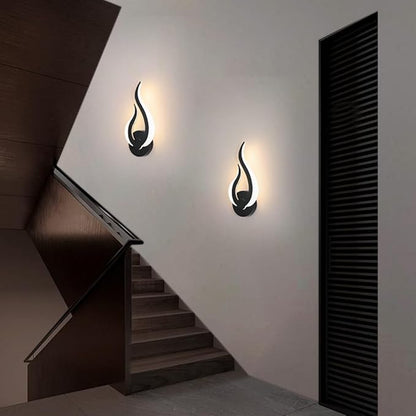 Modern Wall Sconce Set of 2, Wall Light Hardwired with 2.4G Remote Control, 10W LED Black Wall Mounted Lights, 3000K-6000K Dimmable, LED Wall Lights for Living Room Bedroom Hallway Bedside