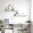 Concrete Grey Honeycomb Floating Wall Shelf Set of 2, Modern MDF and Metal Wall-Mounted Shelves 35.4 Inch for Display and Storage