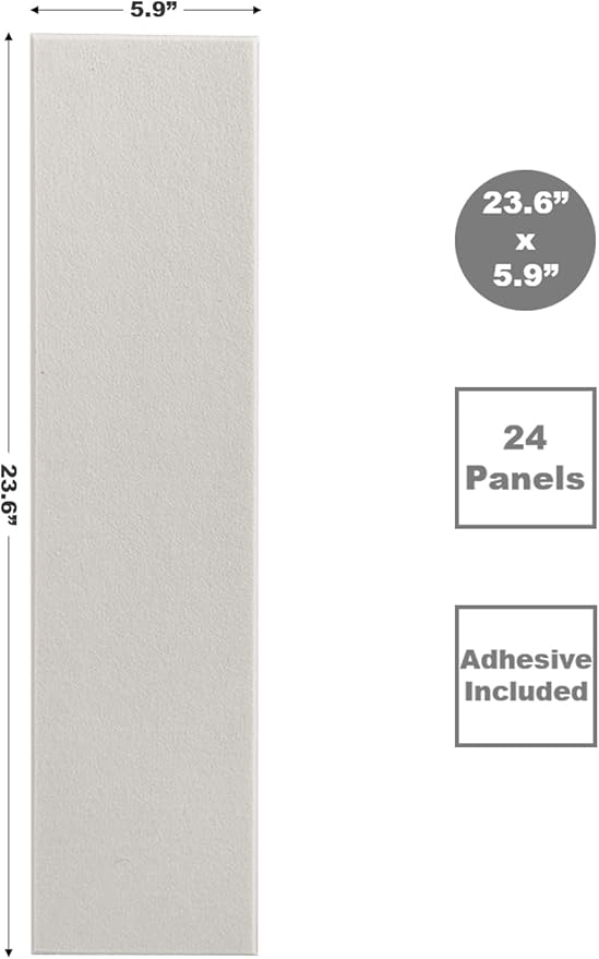 Shiplap Felt Wall Panels for Interior Wall Decor, Accent Wall Paneling for Bedroom Living Room & Office, Peel and Stick, Sound Absorbing – 24 Pack Felt Wall Tiles with Adhesive - Beige