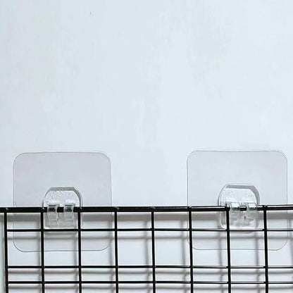 12 PCS Wall Mounted Replacement Sticky Pads for Kitchen Bathroom Shower Caddy Organizer Rack Holder Nail Free Adhesive Hooks (Claw Shape)