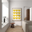 Nationcog Yellow Heart Wall Art, Mid Century Minimalist Poster, Scandi Folk Inspired Kids Room Decor, Retro Modern Artwork, Cute Valentine Gift for Home or Nursery (Unframed) (20x30)