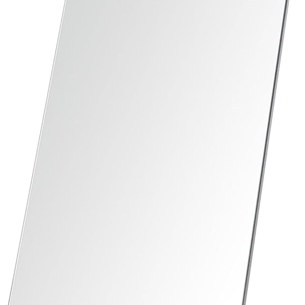 Frameless Makeup Mirror for Desk, 15 x 8.5 Inch Aluminum Standing Table Mirror, Large Counter Top Mirror