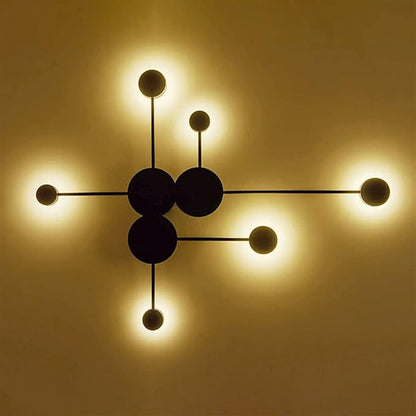 LED Wall Sconce Mid-Century Wall Lamp Lighting Fixture Black Finish丨Acrylic Indoor Modern Wash Wall Spot Light丨Wall Mount Lamps for Living Room Bedroom Hallway Home Room Decor (6 Light3000K)