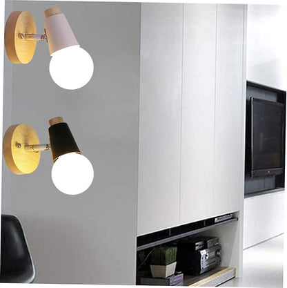 Minimalist Wall Lamp Solid Wood Design for Loft and Restaurant Decor Modern White Wall Light Without Bulb for Bedroom and Room