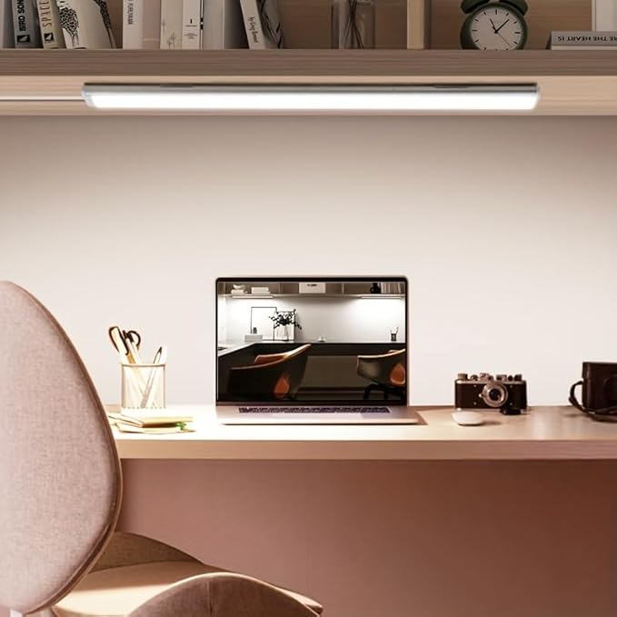 15.8in Under Cabinet Lights, 84 LED/12W Super Bright, Dimmable with Memory Function, 3‑Color Temperature, Ultra‑Slim Magnetic Under Counter Lighting for Kitchen, Cabinet & Shelf (1)