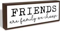 Friends are Family We Choose Sign, Friendship Wood Sign, Modern Farmhouse Wall Decor, Decorative Wooden Table Signs, Home Party Decor, Friend Gift, Long Wooden Box Signs