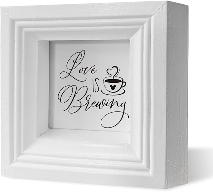 SDJYUSDF Coffee Decor, Love is Brewing Sign, Sweet Decor, Home Kitchen Shelf Decoration, Coffee Bar Decors, Cafe Decors, Rustic Tabletop Decoration, European Style Wooden Box Sign