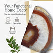 Nature's Decorations Brown Agate Bookends – A+ Grade Geode Heavy Duty Decorative Stone Crystal Book Ends for Shelves & Bookcases, Natural Polished Bookshelf Decor, 1 Pair 6-8Lbs