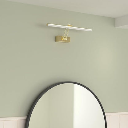 Wireless Picture Light,5200mAh Battery Operated Picture Lights with Remote,Gold Picture Light, Full Metal Painting Light for Wall Display, Gallery,Portrait,Bedroom (Gold)