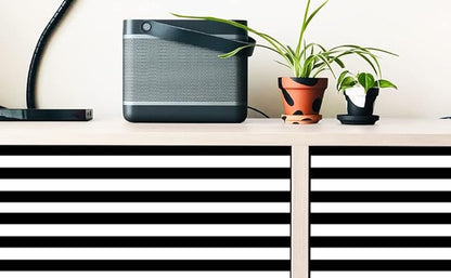 17.3”x120” Black and White Striped Wallpaper Peel and Stick Wallpaper Self-Adhesive Removable Waterproof Wall Paper for Walls Modern Vinyl Film