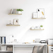 Set of 4 Oak Honeycomb MDF Floating Wall Shelves, Modern Medium Wall Mounting Storage Display with High Capacity and Elegant Finish