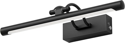 Cordless Picture Light with Remote, Battery Operated Wall Sconce for Artwork, 3 Colors Painting Light Dimmable and Timer, Wireless Art Light for Display (Black)
