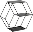 Ochine Wall Mounted Floating Shelves Rustic Round Storage Display Hexagonal Wall Hanging Shelf Home Decor for Living Room, Bedroom, Bathroom, Office, Kitchen