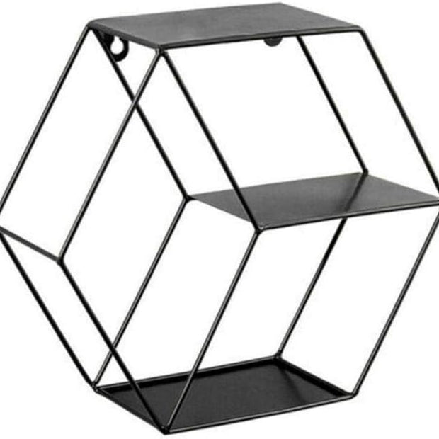 Ochine Wall Mounted Floating Shelves Rustic Round Storage Display Hexagonal Wall Hanging Shelf Home Decor for Living Room, Bedroom, Bathroom, Office, Kitchen