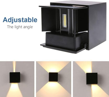 ICEMOB 3.94in Indoor Wall Sconce Dimmable 12W, Modern LED Wall Lamp Black, Up Down Wall Mount Lights Mini Metal for Living Room Bedroom Hallway Decor