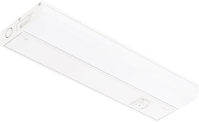 GETINLIGHT 12-inch Hardwired Only 3 Color LED Under Cabinet Lighting, Selectable 3000K/4000K/5000K, Dimmable, Matte White Finished, ETL Listed, IN-0201-11-WH-345K